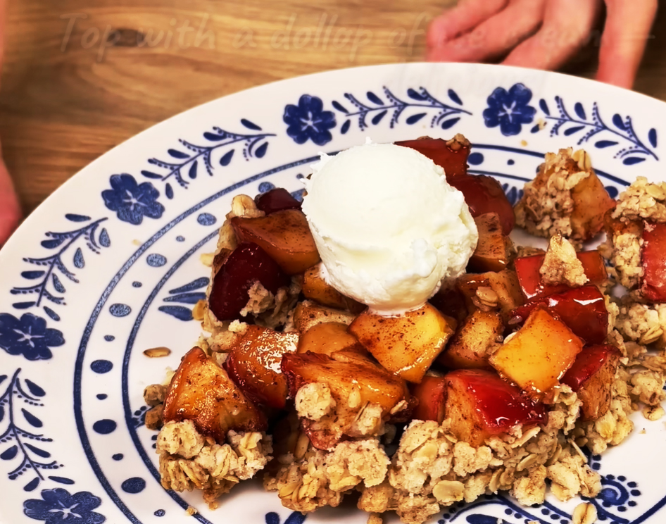 Fertige Apfel-Dessert aus der Heißluftfritteuse