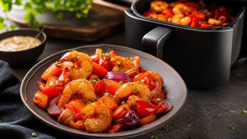 Garnelen mit Knoblauch Zitrone nudeln zwiebeln